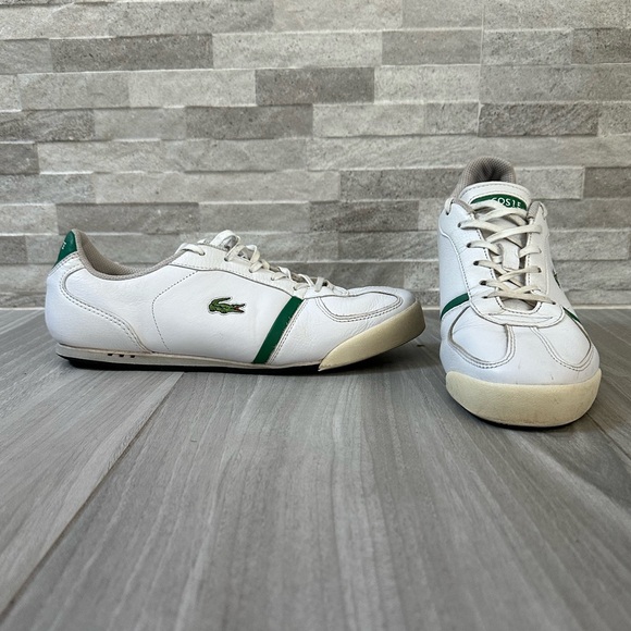 Lacoste Casual Shoes- White with Green- Size 8 Men / 9 Women - Picture 2 of 10